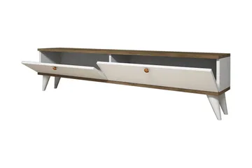 Gersby TV-Bänk 160 cm - Vit/Brun - Products - Möbler - TV- & Mediamöbler - TV bänk & mediabänk