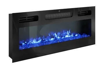 Glenndale Tv bänk med Förvaring + LED kamin + Belysning 190 - Svart - Products - Möbler - TV- & Mediamöbler - TV-skåp