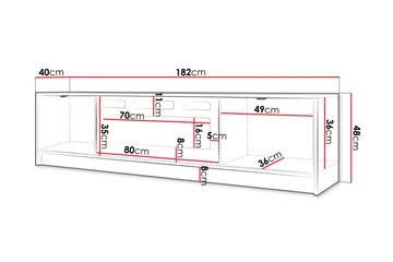 Gudelia Tv-bänk 182 cm - Beige - Products - Möbler - TV- & Mediamöbler - TV bänk & mediabänk
