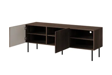 Hammarstrand Ribbad TV Bänk mörk trä med förvaring - 42 cm djup 150 cm bred 58 cm hög - Valnöt - Products - Möbler - TV- & Mediamöbler - TV bänk & mediabänk