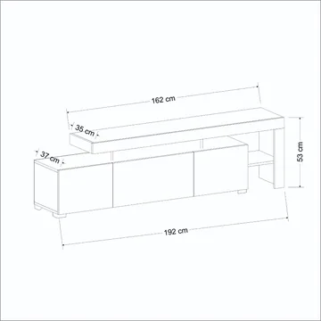 Jurukovo TV-bänk 192x53x37 cm - Travertin, valnöt - Products - Möbler - TV- & Mediamöbler - TV bänk & mediabänk