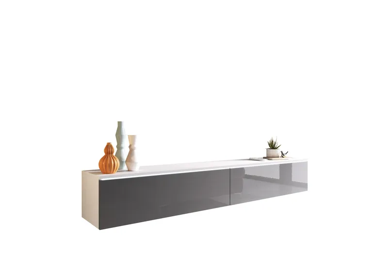 Kanak Tv-bänk 180 cm - Vit/Grå - Products - Möbler - TV- & Mediamöbler - TV bänk & mediabänk