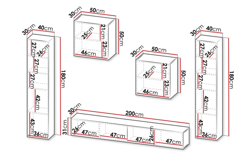 Kangana Tv-möbelset - Beige - Products - Möbler - TV- & Mediamöbler - TV-möbelset