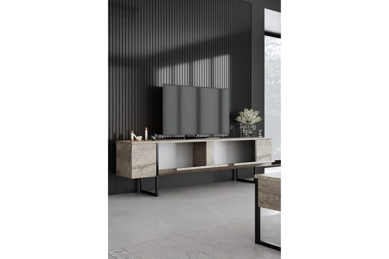 Luxe Tv-bänk 180 cm - Beige/Svart - Products - Möbler - TV- & Mediamöbler - TV bänk & mediabänk