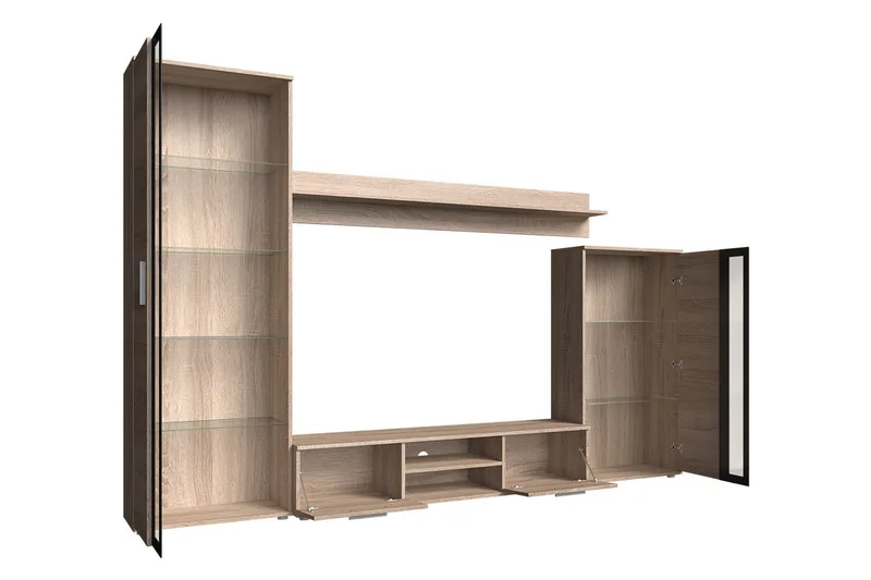 Olerum TV-möbelset - Ek/Svart/Led-Belysning - Products - Möbler - TV- & Mediamöbler - TV-möbelset