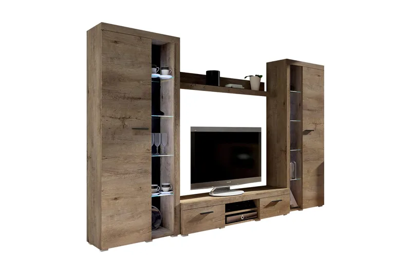 Rumba TV-möbelset 300x34x190 cm - Beige/Brun - Products - Möbler - TV- & Mediamöbler - TV-möbelset