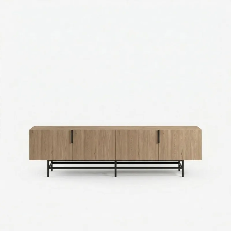 Truvia TV-bänk 200x55x35 cm - naturfärgad ek och svart - Products - Möbler - TV- & Mediamöbler - TV bänk & mediabänk