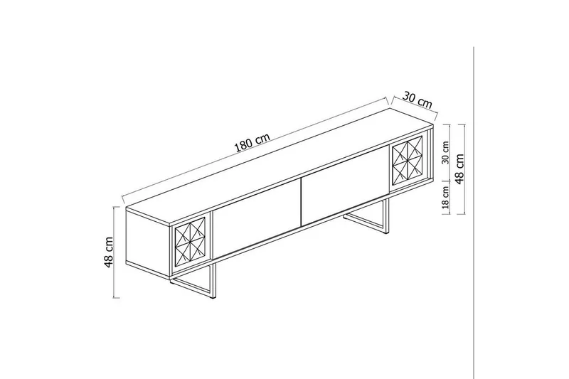 TV-bänk Jeval Valnöt / Svart - Valnöt / Svart - Products - Möbler - TV- & Mediamöbler - TV bänk & mediabänk