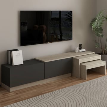 Zalven TV-bänk 180x36x30 cm - travertin och antracit - Products - Möbler - TV- & Mediamöbler - TV bänk & mediabänk