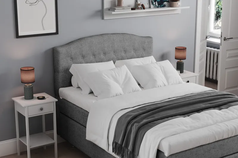 Belda Kontinentalsäng 140x200Fast - Grå - Products - Möbler - Säng - Kontinentalsäng