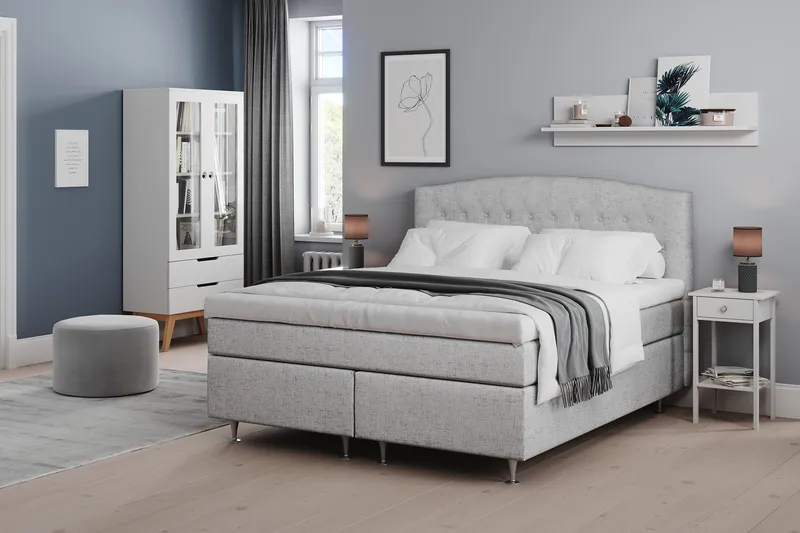 Belda Kontinentalsäng 160x200Fast/Medium - Ljusgrå - Products - Möbler - Säng - Kontinentalsäng