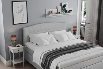 Belda Kontinentalsäng 160x200Fast/Medium - Ljusgrå - Products - Möbler - Säng - Kontinentalsäng