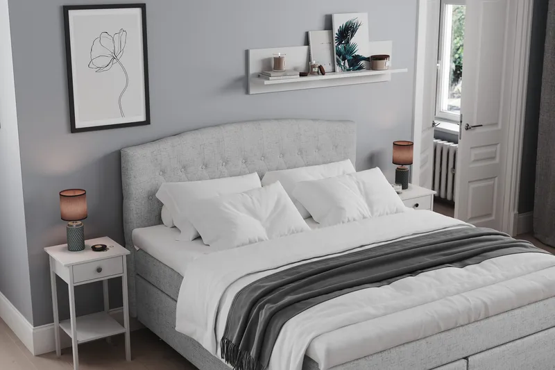 Belda Kontinentalsäng 160x200Fast/Medium - Ljusgrå - Products - Möbler - Säng - Kontinentalsäng