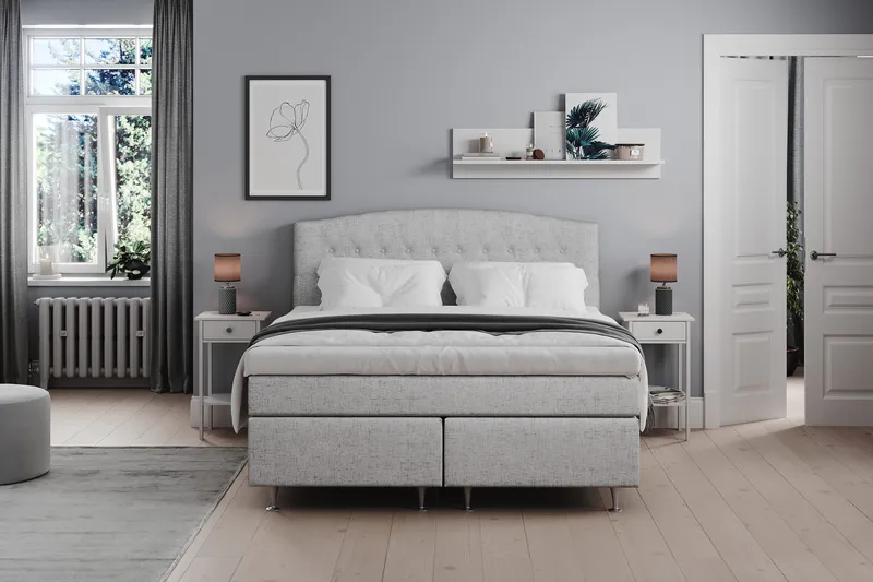 Belda Kontinentalsäng 160x200Fast/Medium - Ljusgrå - Products - Möbler - Säng - Kontinentalsäng