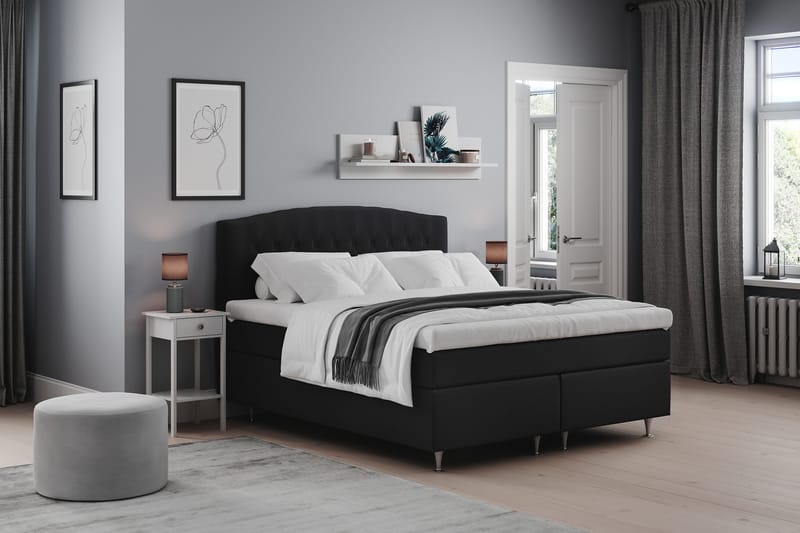Belda Kontinentalsäng 180x200Fast - Svart - Products - Möbler - Säng - Kontinentalsäng