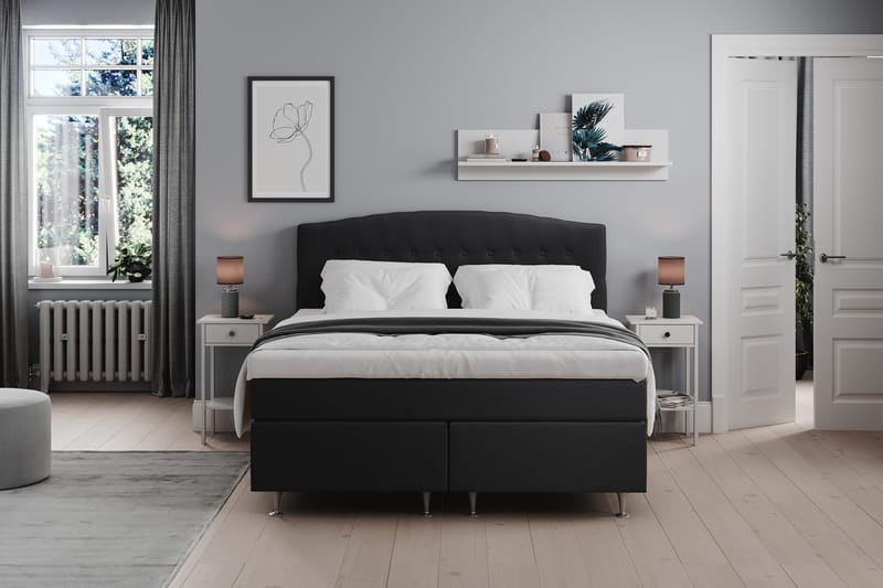 Belda Sängpaket 160x200 Fast - Svart - Products - Möbler - Säng - Kontinentalsäng