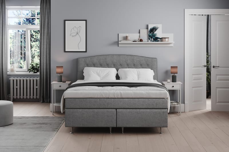 Belda Sängpaket 160x200 Fast/Medium - Grå - Products - Möbler - Säng - Kontinentalsäng