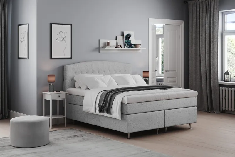 Belda Sängpaket 160x200 Fast/Medium - Ljusgrå - Products - Möbler - Säng - Kontinentalsäng