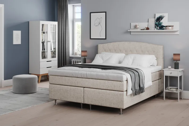 Belda Sängpaket 180x200 Fast - Beige - Products - Möbler - Säng - Kontinentalsäng