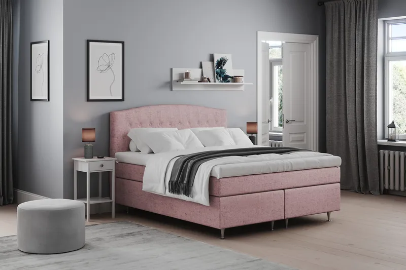 Belda Sängpaket 180x200 Medium - Rosa - Products - Möbler - Säng - Kontinentalsäng
