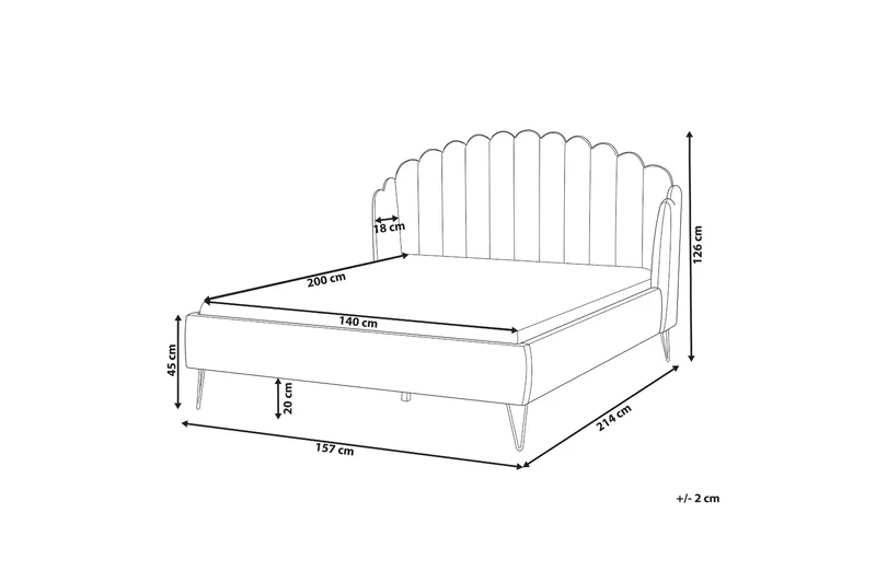 Benicio Sängram 140x200 cm - Beige/Guld - Products - Möbler - Säng - Sängram & sängstomme