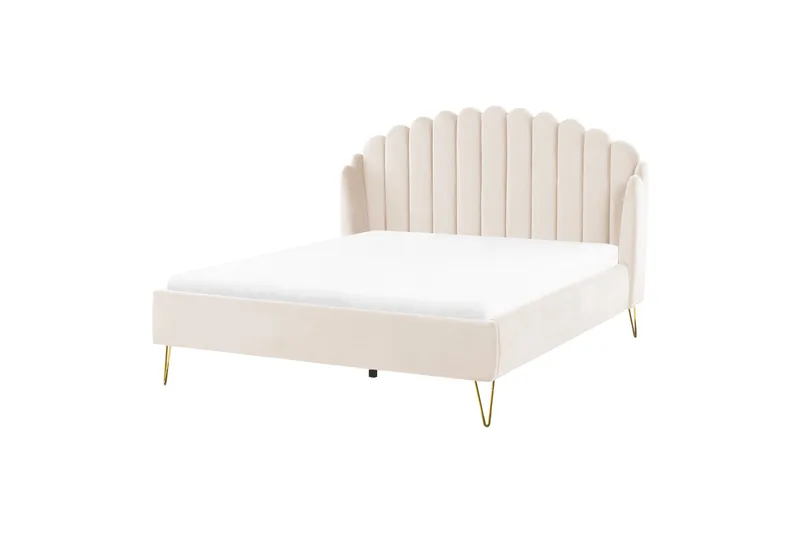 Benicio Sängram 160x200 cm - Beige/Guld - Products - Möbler - Säng - Sängram & sängstomme