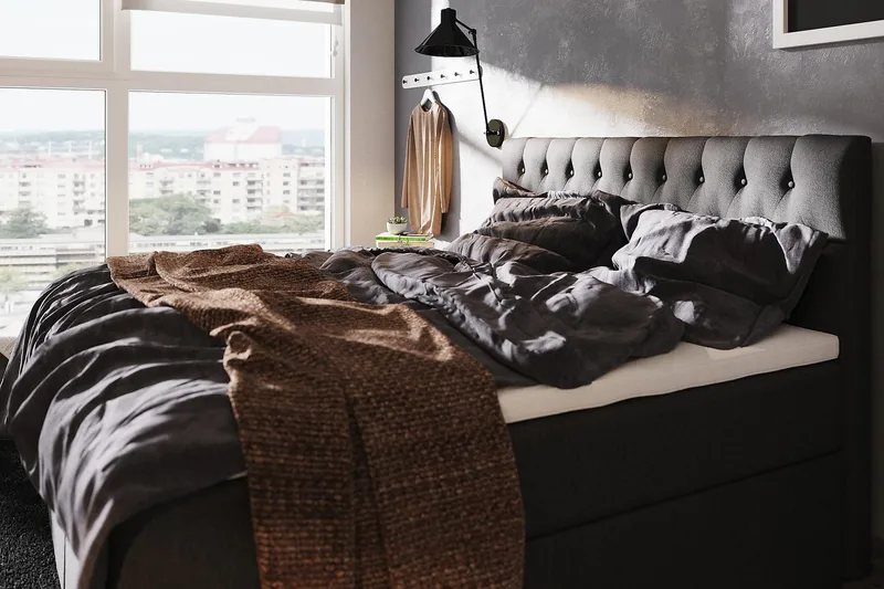 Boxy Box Bed 120x200 cm - Svart/Grå - Products - Möbler - Säng - Säng med förvaring