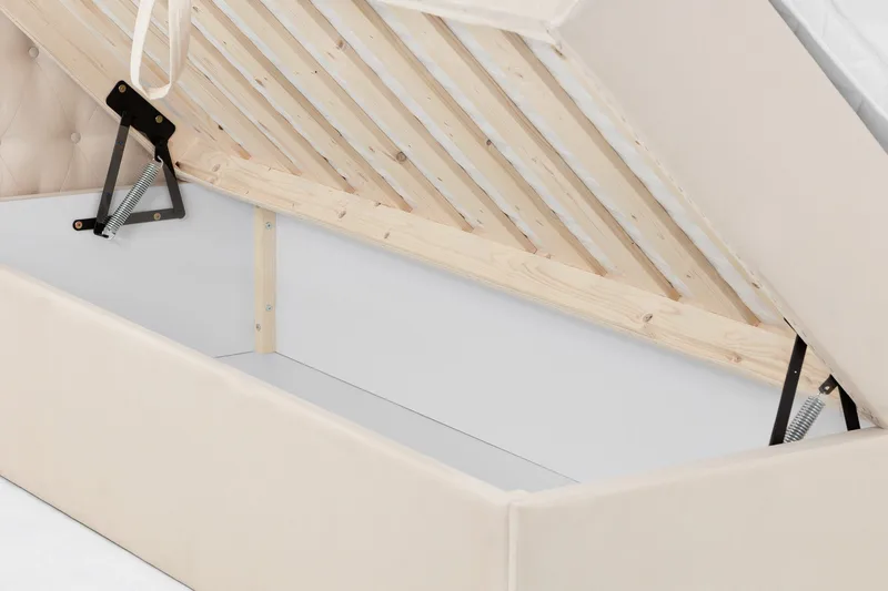 Boxy Box Bed 160x200 cm - Beige - Products - Möbler - Säng - Säng med förvaring