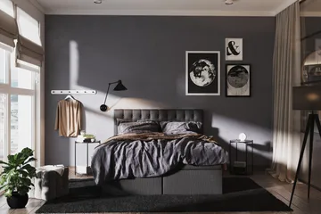 Boxy Box Bed 180x200 cm - Svart/Grå - Products - Möbler - Säng - Säng med förvaring