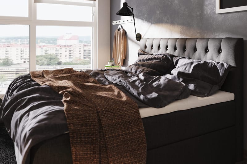 Boxy Komplett Sängpaket Box Bed 180x200 cm - Svart/Grå - Products - Möbler - Säng - Säng med förvaring