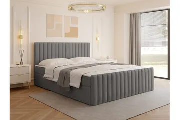 Calrosor Sängpaket Kontinentalsäng med Förvaring 160x200 cm - Grå - Products - Möbler - Säng - Komplett sängpaket