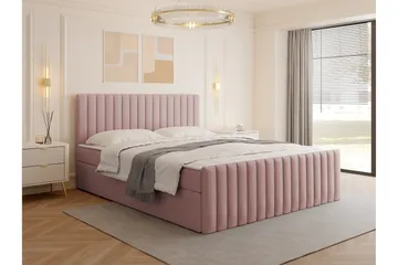 Calrosor Sängpaket Kontinentalsäng med Förvaring 160x200 cm - Rosa - Products - Möbler - Säng - Komplett sängpaket