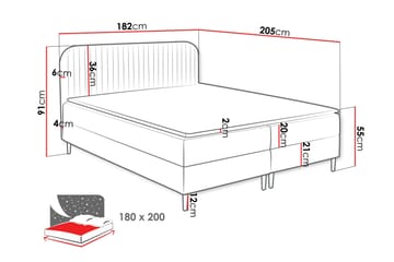 Celestine Förvaringssäng 180x200 cm - Orange - Products - Möbler - Säng - Komplett sängpaket