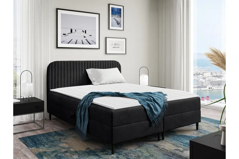 Celestine Förvaringssäng 200x200 cm, Svart