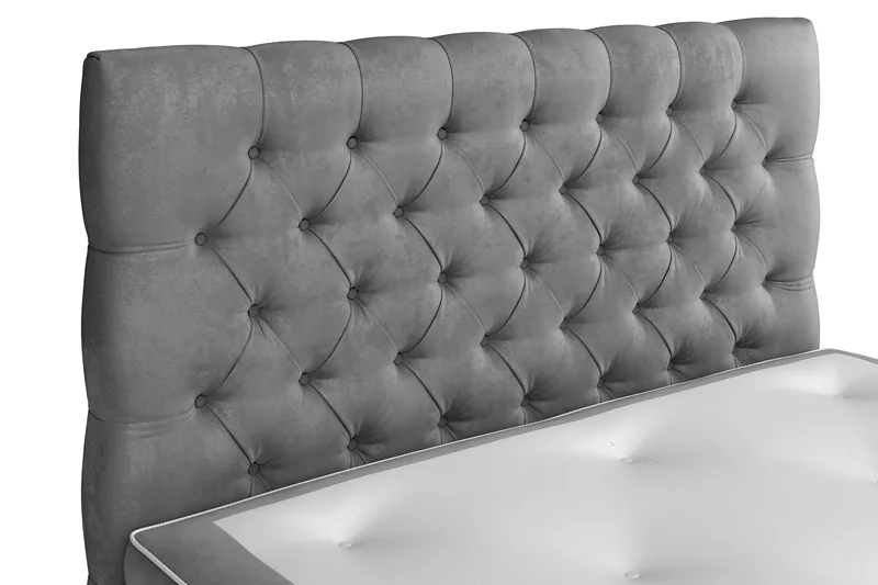 Celine Sängpaket 140x200cm - Grå/Sammet - Products - Möbler - Säng - Kontinentalsäng