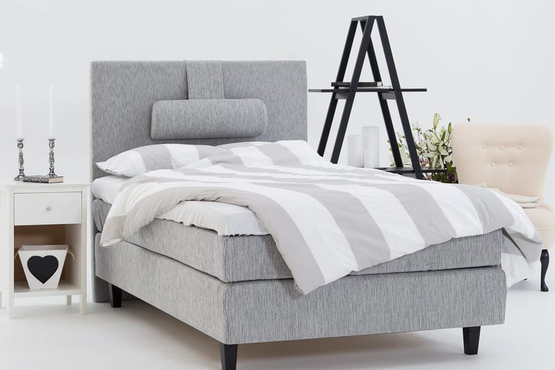 Charleston Kontinentalsäng 120x200 Fast Polyeterskum - Ljusgrå - Products - Möbler - Säng - Enkelsäng