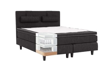 Charleston Kontinentalsäng 160x200 Fast Polyeterskum - Svart - Products - Möbler - Säng - Kontinentalsäng