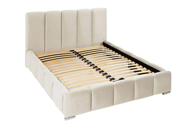 Cleaton Sängram 180x200 cm med Förvaring HVILA Pocketresårmadrass och Bäddmadrass i Polysterskum Vändbar Sommar & Vintersida och Tvättbar klädsel - Grå/Vit - Products - Möbler - Säng - Komplett sängpaket