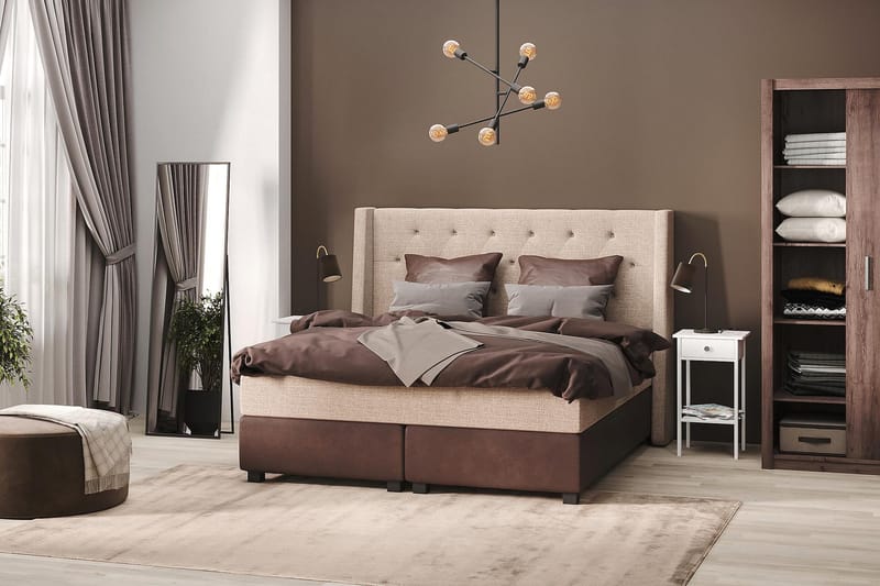 Cuba Kontinentalsäng 210x210 - (+Fler val) Beige/Brun - Products - Möbler - Säng - Kontinentalsäng