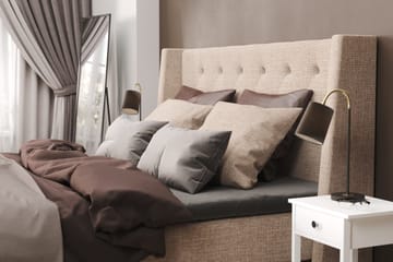 Cuba Sängpaket 210x210 med Två Bruna Två Beiga Kuddar - (+Fler val) Beige/Brun - Products - Möbler - Säng - Kontinentalsäng