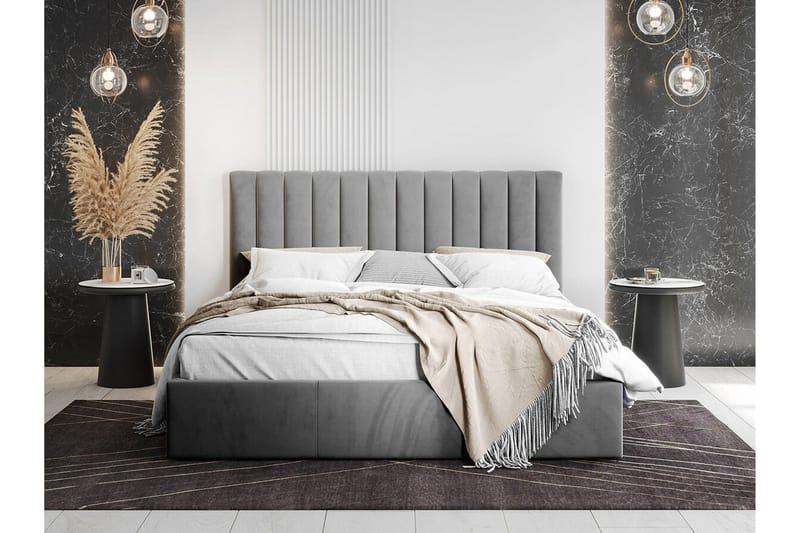 Derry Sängram 180x200 cm - Grå - Products - Möbler - Säng - Säng med förvaring
