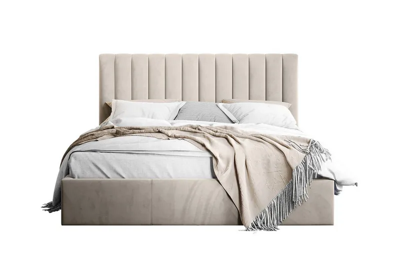 Derry Sängram med Förvaring 180x200 cm, Beige / Ljus