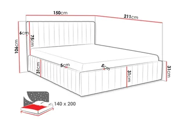 Desio Förvaringssäng 140x200 cm - Grön - Products - Möbler - Säng - Säng med förvaring
