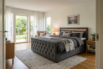 Franco light Komplett Sängpaket med förvaring LED-belysning 180x200 cm - Grå - Products - Möbler - Säng - Säng med förvaring