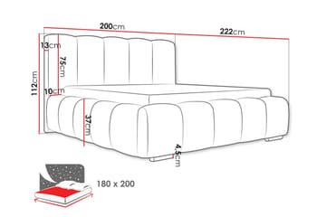 Gioia Förvaringssäng 180x200 cm - Vit - Products - Möbler - Säng - Säng med förvaring