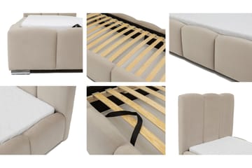 Gioia Sängram med Förvaring 90x200 cm - Rosa - Products - Möbler - Säng - Sängram & sängstomme