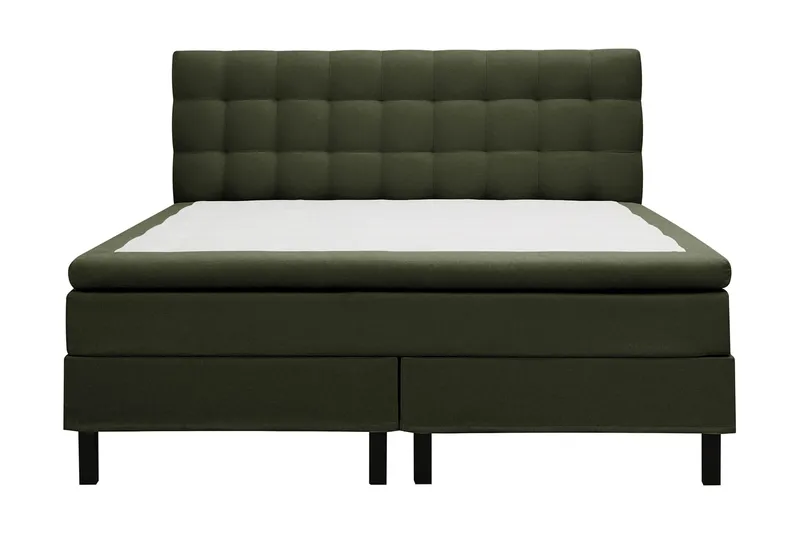 Hilton Komplett Sängpaket 160x200 cm Kontinentalsäng med rutad sänggavel, Grön