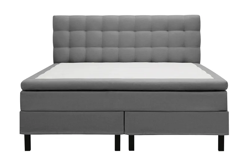 Hilton Komplett Sängpaket 180x200 cm Kontinentalsäng med rutad sänggavel - Grå - Products - Möbler - Säng - Kontinentalsäng