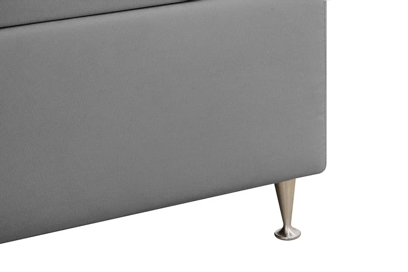 Hilton Lyx Komplett Sängpaket 160x200 cm Kontinentalsäng med knappad sänggavel i sammet - Ljusgrå / Sammet - Products - Möbler - Säng - Kontinentalsäng