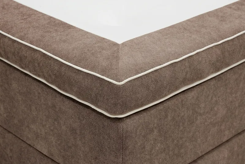 Hilton Lyx Komplett Sängpaket 180x200 cm Kontinentalsäng med knappad sänggavel i chenille - Mörkbrun - Products - Möbler - Säng - Kontinentalsäng